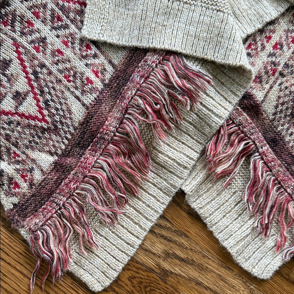 Lucky Brand Cream and Red Patterned Cardigan - Picture 5 of 5